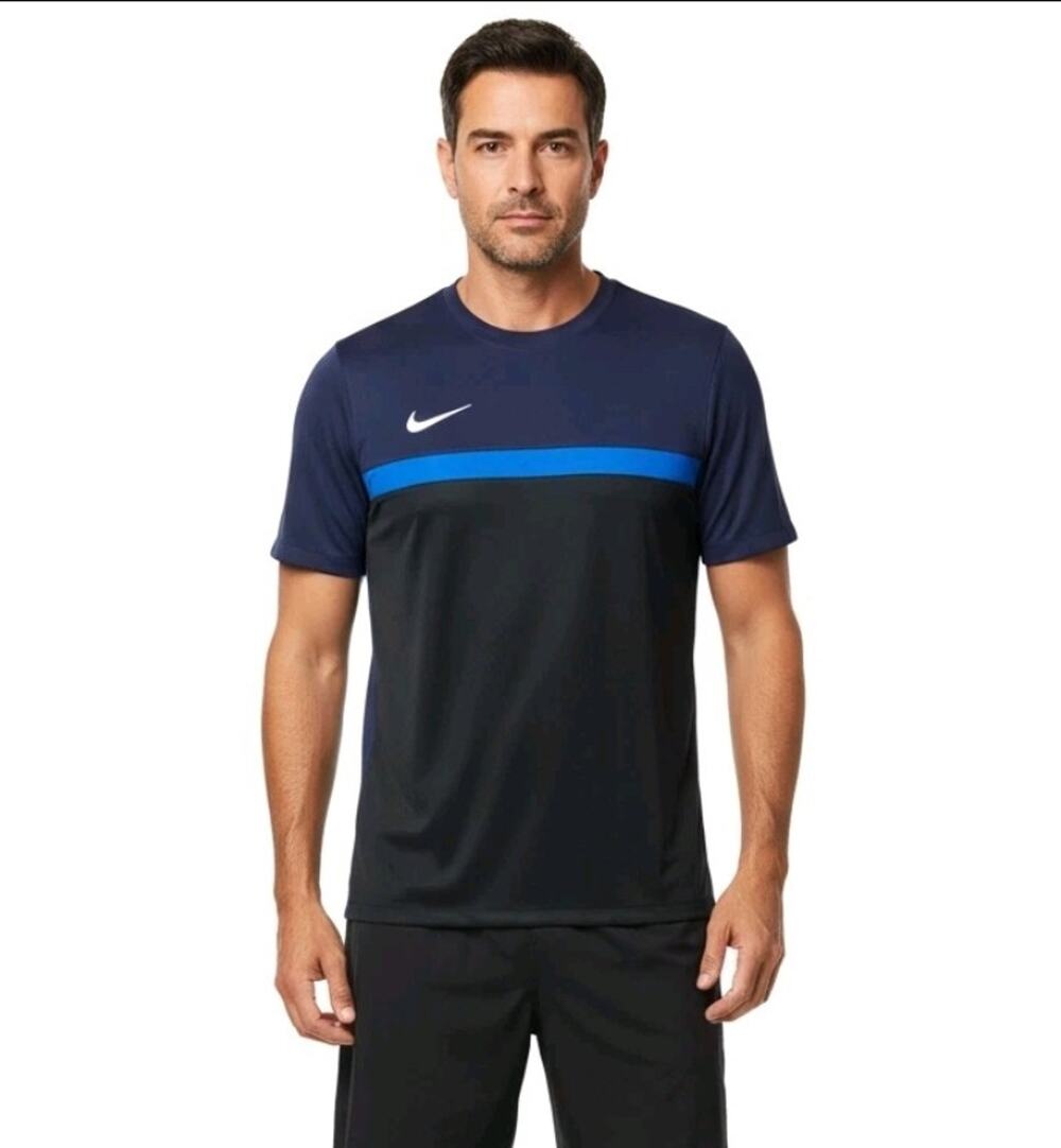 NIKE Men’s Dri Fit Blue Athletic Football Soccer Short Sleeve Shirt Size XL
